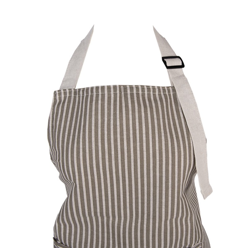 Clayre & Eef Keukenschort 69x68 cm Grijs Polyester