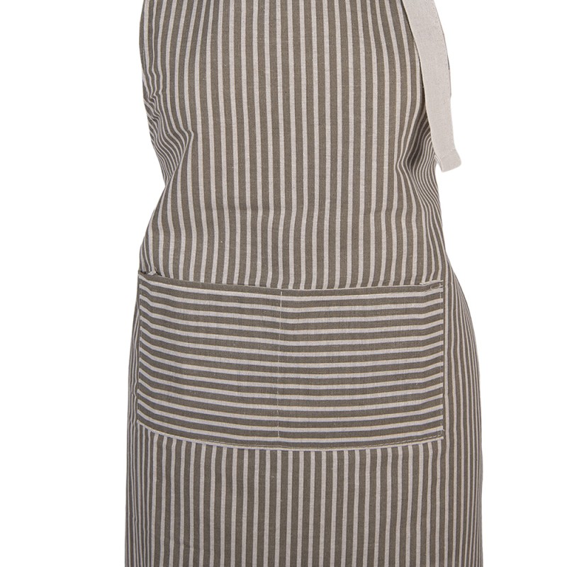 Clayre & Eef Keukenschort 69x68 cm Grijs Polyester