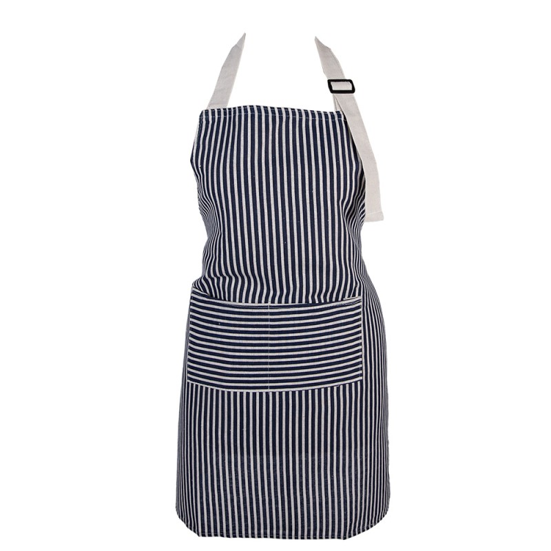 Clayre & Eef Küchenschürze 69x68 cm Blau Polyester