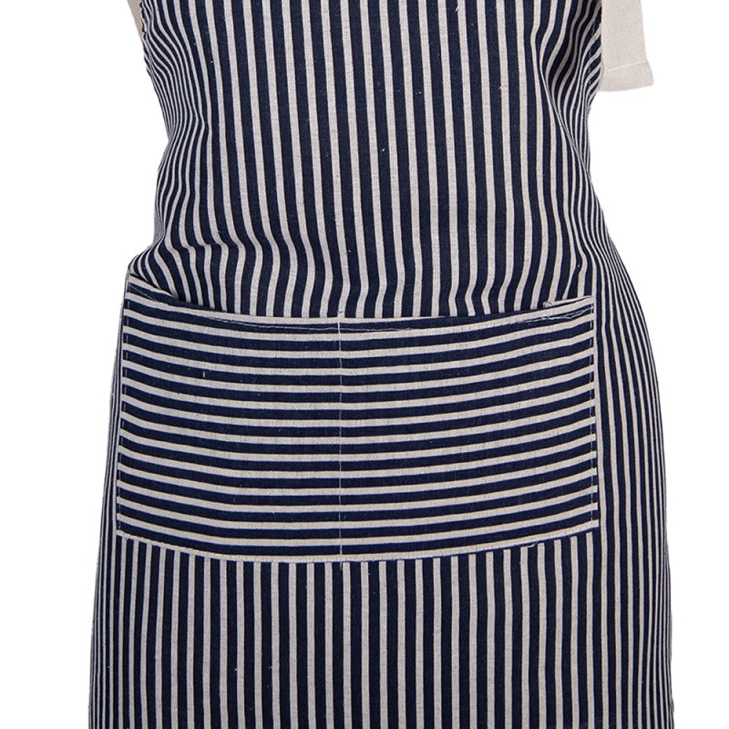 Clayre & Eef Küchenschürze 69x68 cm Blau Polyester