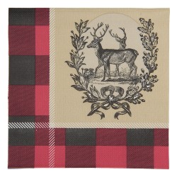 Clayre & Eef Serviettes Papier set de 20 33x33 cm Rouge Papier