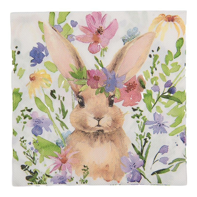 Clayre & Eef Serviettes Papier set de 20 33x33 cm Blanc Papier