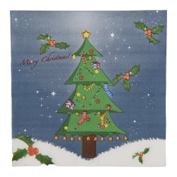 Clayre & Eef Servietten Papier 20er Set 33x33 cm Blau Papier