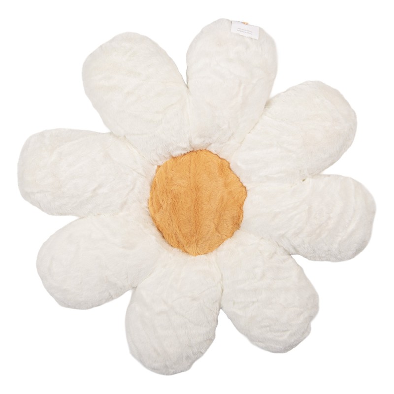 Clayre & Eef Decorative Cushion Flower Ø 45x4 cm White Polyester