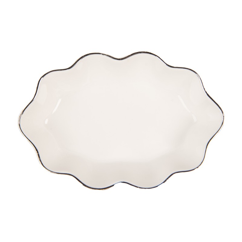 Clayre & Eef Porte-savon 15x10x3 cm Blanc Céramique
