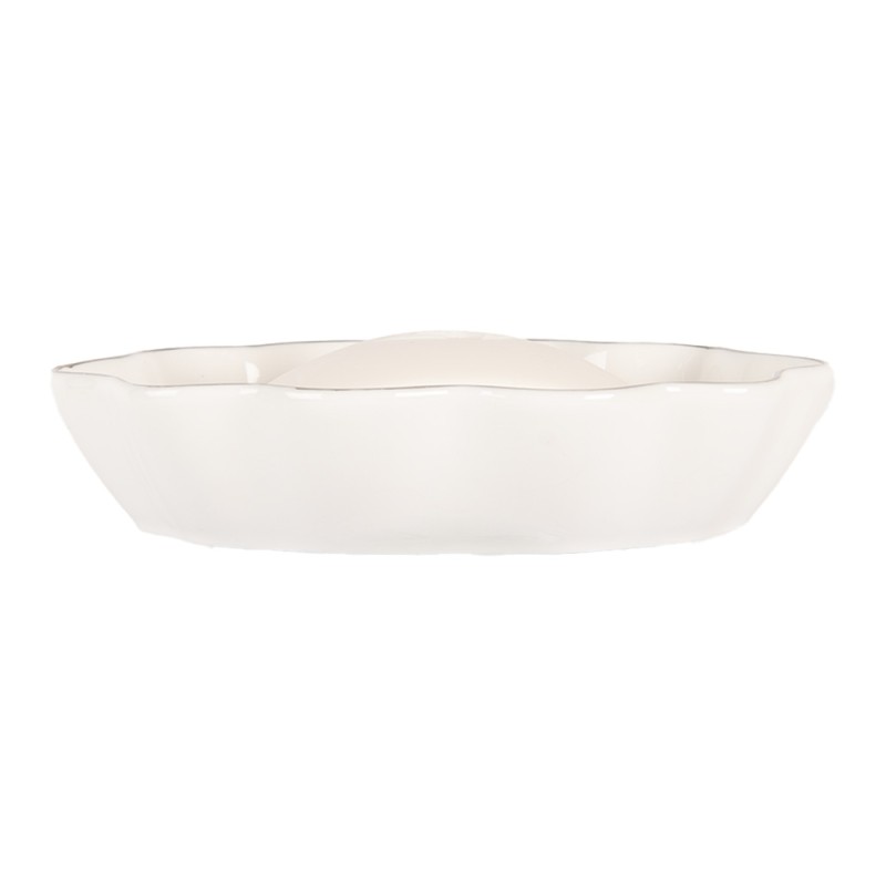 Clayre & Eef Porte-savon 15x10x3 cm Blanc Céramique