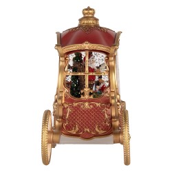 Clayre & Eef Christmas Decoration with LED Lighting and Music 26x11x20 cm / 3xAA Red Plastic