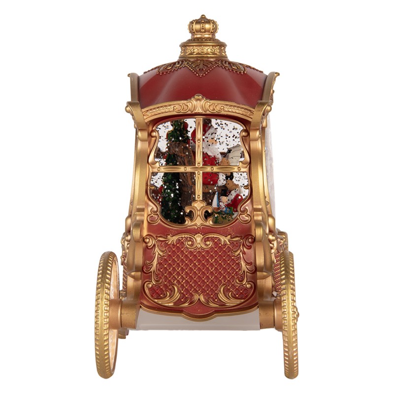 Clayre & Eef Christmas Decoration with LED Lighting and Music 26x11x20 cm / 3xAA Red Plastic