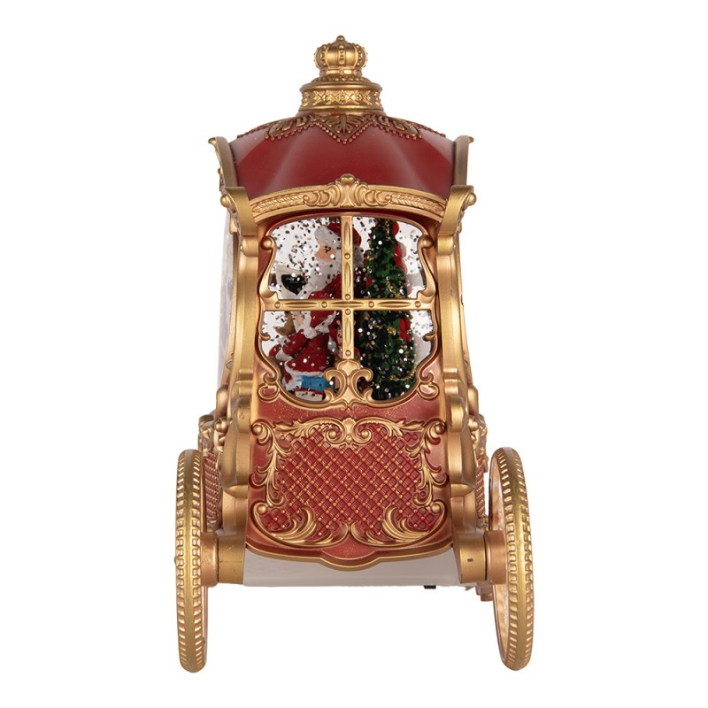 Clayre & Eef Christmas Decoration with LED Lighting and Music 26x11x20 cm / 3xAA Red Plastic