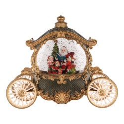 Clayre & Eef Christmas Decoration with LED Lighting and Music 26x11x20 cm / 3xAA Green Plastic