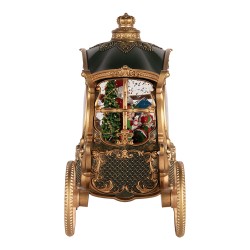 Clayre & Eef Christmas Decoration with LED Lighting and Music 26x11x20 cm / 3xAA Green Plastic