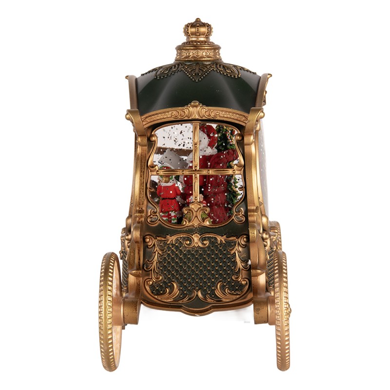 Clayre & Eef Christmas Decoration with LED Lighting and Music 26x11x20 cm / 3xAA Green Plastic