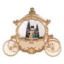 Clayre & Eef Christmas Decoration with LED Lighting and Music 26x11x20 cm / 3xAA Beige Plastic