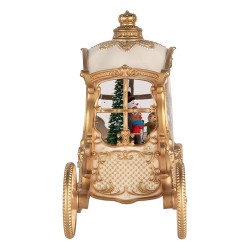 Clayre & Eef Christmas Decoration with LED Lighting and Music 26x11x20 cm / 3xAA Beige Plastic