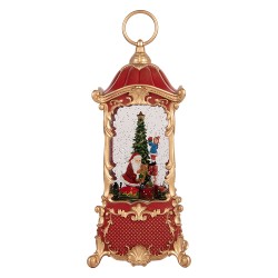 Clayre & Eef Christmas Decoration with LED Lighting and Music 12x12x28 cm / 3xAA Red Plastic