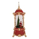 Clayre & Eef Christmas Decoration with LED Lighting and Music 12x12x28 cm / 3xAA Red Plastic