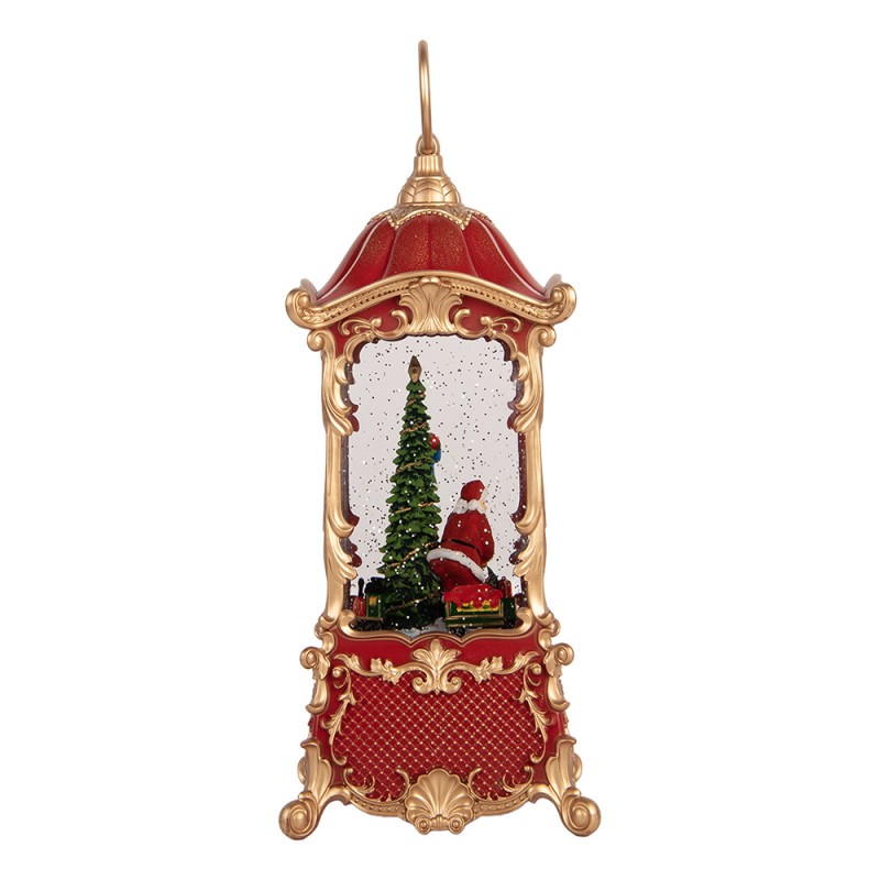 Clayre & Eef Christmas Decoration with LED Lighting and Music 12x12x28 cm / 3xAA Red Plastic