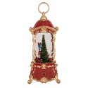 Clayre & Eef Christmas Decoration with LED Lighting and Music 12x12x28 cm / 3xAA Red Plastic