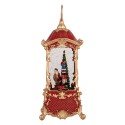 Clayre & Eef Christmas Decoration with LED Lighting and Music 12x12x28 cm / 3xAA Red Plastic