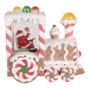Clayre & Eef Christmas Decoration with LED Lighting and Music Train 19x12x18 cm / 3xAA White Plastic