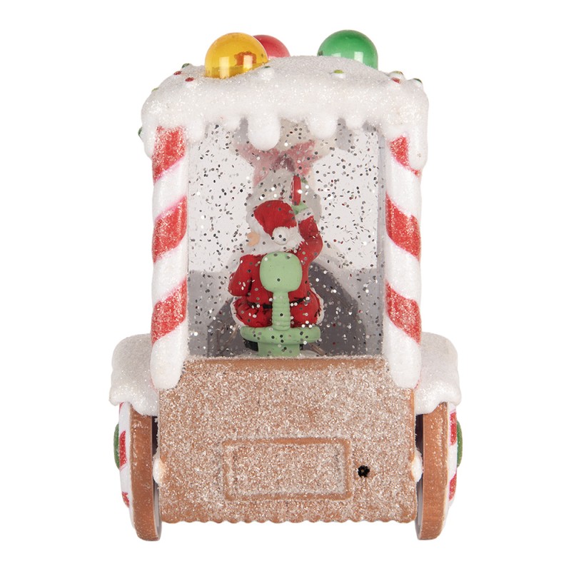 Clayre & Eef Christmas Decoration with LED Lighting and Music Train 19x12x18 cm / 3xAA White Plastic