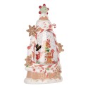Clayre & Eef Christmas Decoration with LED Lighting and Music Cake 14x8x24 cm / 3xAAA White Plastic