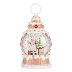 Clayre & Eef Kerstdecoratie met LED-verlichting en muziek 13x8x22 cm / 3xAAA Wit Kunststof