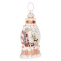 Clayre & Eef Kerstdecoratie met LED-verlichting en muziek 13x8x22 cm / 3xAAA Wit Kunststof