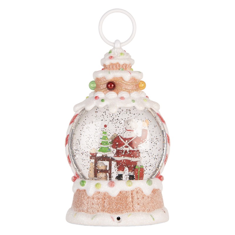 Clayre & Eef Kerstdecoratie met LED-verlichting en muziek 13x8x22 cm / 3xAAA Wit Kunststof