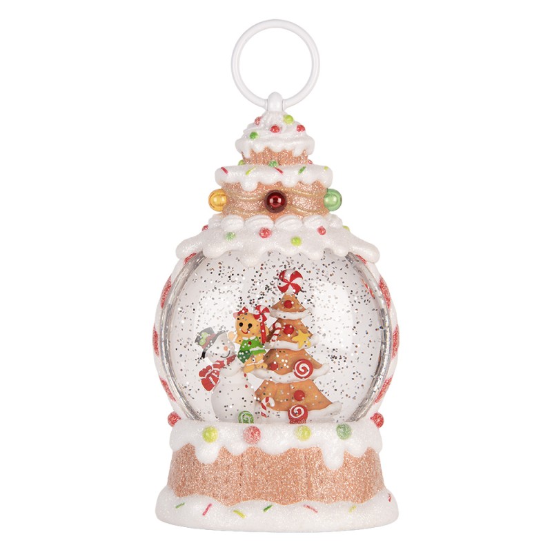 Clayre & Eef Kerstdecoratie met LED-verlichting en muziek 13x8x22 cm / 3xAAA Wit Kunststof
