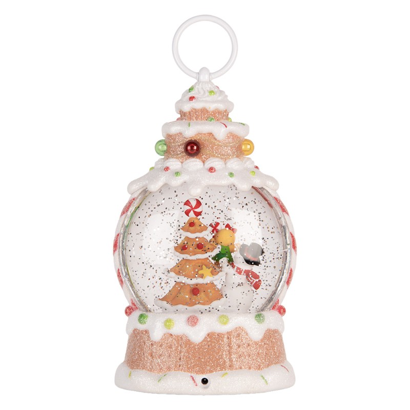 Clayre & Eef Kerstdecoratie met LED-verlichting en muziek 13x8x22 cm / 3xAAA Wit Kunststof