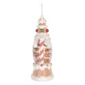 Clayre & Eef Kerstdecoratie met LED-verlichting en muziek 13x8x22 cm / 3xAAA Wit Kunststof