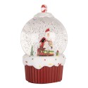 Clayre & Eef Kerstdecoratie met LED-verlichting en muziek Ø 12x20 cm / 3xAA Rood Kunststof