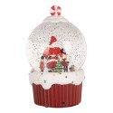 Clayre & Eef Kerstdecoratie met LED-verlichting en muziek Ø 12x20 cm / 3xAA Rood Kunststof
