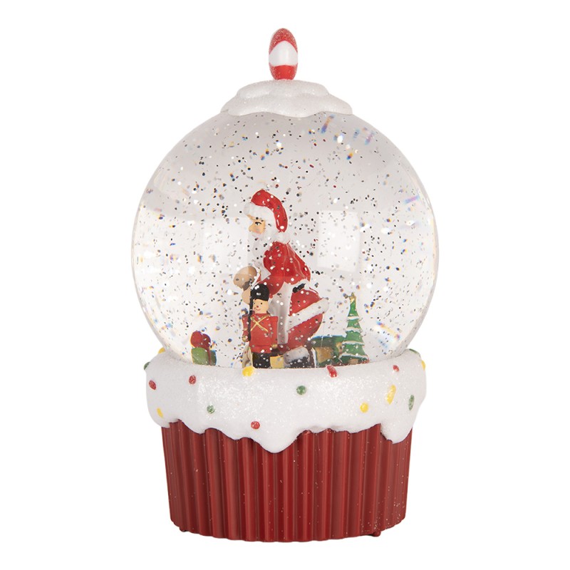 Clayre & Eef Kerstdecoratie met LED-verlichting en muziek Ø 12x20 cm / 3xAA Rood Kunststof