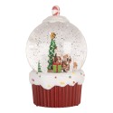Clayre & Eef Kerstdecoratie met LED-verlichting en muziek Ø 12x20 cm / 3xAA Rood Kunststof