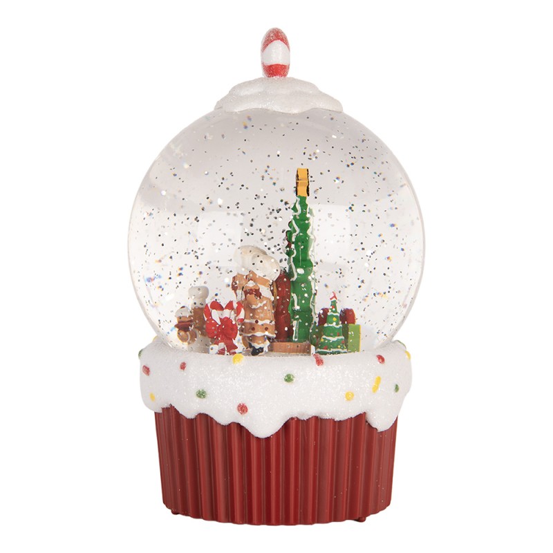 Clayre & Eef Kerstdecoratie met LED-verlichting en muziek Ø 12x20 cm / 3xAA Rood Kunststof