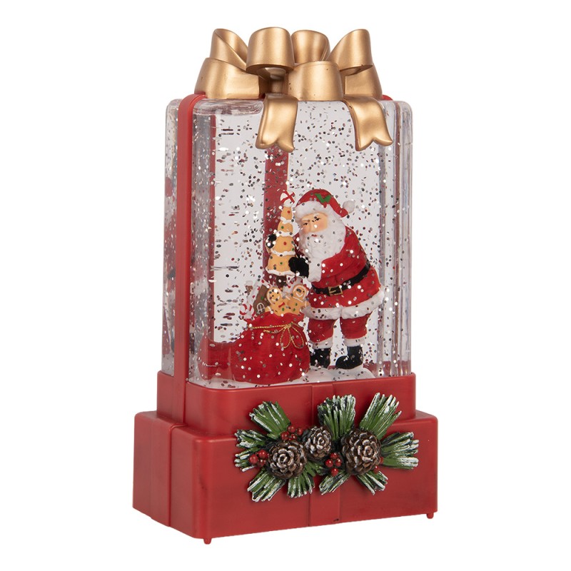 Clayre & Eef Weihnachtsdekoration mit LED-Beleuchtung und Musik Geschenk 10x6x18 cm / 3xAAA Rot Kunststoff