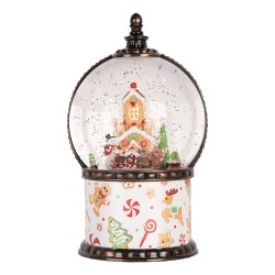 Clayre & Eef Kerstdecoratie met LED-verlichting en muziek Ø 12x21 cm / 3xAA Wit Kunststof