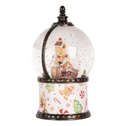 Clayre & Eef Kerstdecoratie met LED-verlichting en muziek Ø 12x21 cm / 3xAA Wit Kunststof