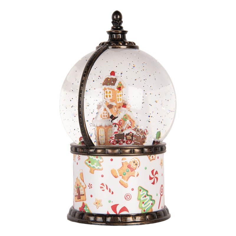 Clayre & Eef Décoration de Noël avec lumières LED et musique Ø 12x21 cm / 3xAA Blanc Plastique