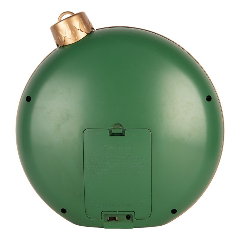 Clayre & Eef Kerstdecoratie met LED-verlichting en muziek Kerstbal 21x9x21 cm / 3xAA Groen Kunststof