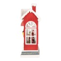 Clayre & Eef Christmas Decoration with LED Lighting and Music House 18x9x26 cm / 3xAA Red Plastic