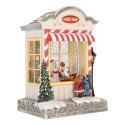 Clayre & Eef Christmas Decoration with LED Lighting and Music House 16x12x23 cm / 3xAA White Plastic