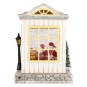 Clayre & Eef Christmas Decoration with LED Lighting and Music House 16x12x23 cm / 3xAA White Plastic