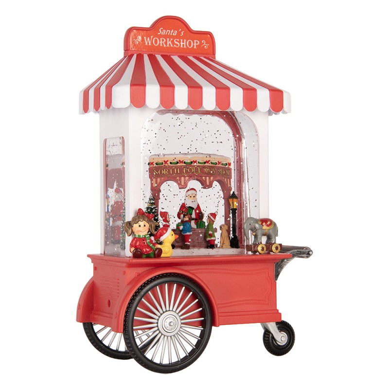 Clayre & Eef Christmas Decoration with LED Lighting and Music 16x9x27 cm / 3xAA Red Plastic