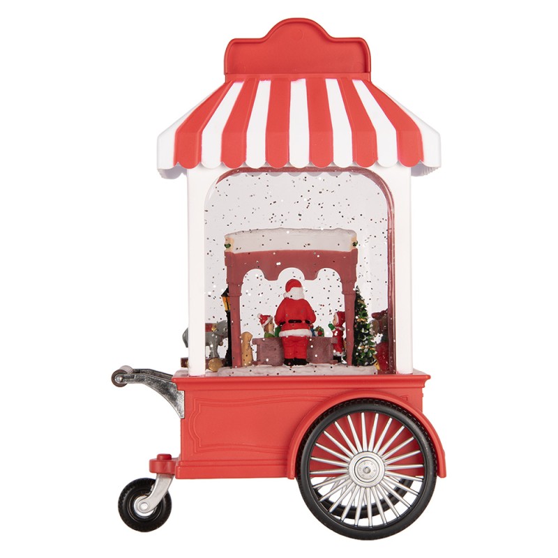 Clayre & Eef Christmas Decoration with LED Lighting and Music 16x9x27 cm / 3xAA Red Plastic