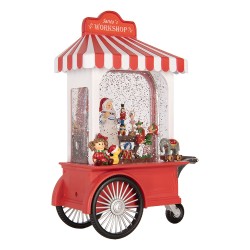 Clayre & Eef Christmas Decoration with LED Lighting and Music 17x10x27 cm / 3xAA Red Plastic