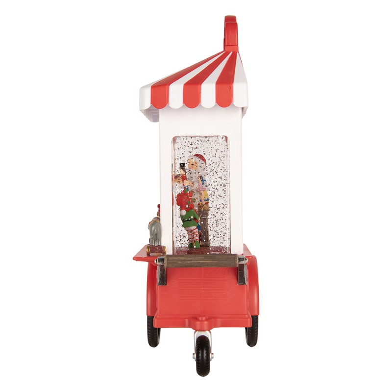 Clayre & Eef Christmas Decoration with LED Lighting and Music 17x10x27 cm / 3xAA Red Plastic