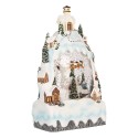 Clayre & Eef Christmas Decoration with LED Lighting and Music 15x9x27 cm / 3xAA White Plastic